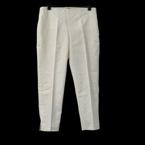 Chico's So‎ Slimming White Cropped Pants Ankle Slit Size Zip Size 00 Crop/XS
